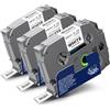 Welabel 3 nastri termorestringenti compatibili con Brother P-Touch, 5,8 mm, ricambio per HSe-211 HSe211, nero su bianco, per Brother PT-E560BTVP PT-E110 PT-E300 PT-D600 PT-E550W PT-H101C PT-H200