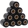 vidaXL Film Estensibili 10 pz Nero 23 μm 10 cm x 300 m, pellicola di imballaggio, pellicola di avvolgimento, pellicola di avvolgimento