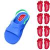 Haberdashery Online - 8 Paia Etichette Adesive Personalizzate per Scarpe, Forma di Piede, 21x37.5mm, Modello 2, Ideali per Libri, Quaderni, Bottiglie, Ciucci, Biberon - Rosso