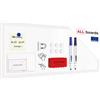 ALLBoards Lavagna Magnetica Cancellabile a Secco Bianca con Cornice Bianco in Legno 30x70cm