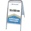 Displaylager - Supporto per poster, argento, acciaio - Expo Sign 70x100 cm | Biffaciale Cavalletto Espositore Pubblicitario| Resistente alle intemperie con pannelli frontali APET/acrilico