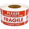 Goysen 500 pezzi Fragile Sticker Fragile Maniglia con Etichetta di Cura Autoadesiva Red Warning Label Sticker per la spedizione Imballaggio (5 ''x7'')