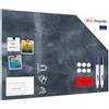 ALLboards Lavagna magnetica in acciaio ANTRACITE MARMO 90x60cm MetalBoards lastra adatta per tutti i tipi di calamite + set di accessori GRATIS