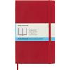 Moleskine Classic Notebook, Taccuino con Pagine Puntinate, Copertina Morbida e Chiusura ad Elastico, Formato Large 13 x 21 cm, Colore Rosso Scarlatto, 192 Pagine