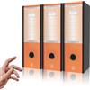 LogicaShop UBOX Set Raccoglitori ad Anelli A4, Faldoni Ufficio con Custodia (Dorso 8, 3Pz Commerciale, Arancione)