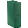 Generico 5x Scatole Cartelle Progetti con Bottone Standard Dorso 10 CM Verde- in cartone rivestito PVC mis. 25x35cm chiusura 3 lembi