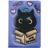 I-TOTAL® - Notebook A5 pagine bianche con copertina 3D, squishy 196 facciate (BLACK CAT)