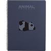 colorosa Quaderno a spirale con animali - 70 fogli staccabili, carta riciclata, Fori e tratteggio per strappo - Animal Friends Green (A4 - Quadretti 5mm, Panda Lavanda)