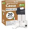 G.M. DISTRIBUZIONE GM 20 Rotoli Cassa 80x80 Termica Fiscale Omologati, Registratore di Cassa Fiscale, BPA FREE, Lunga Durata, Larghezza 80mm x 80 metri, Diametro 72mm, Foro 12mm, 2 Confezioni da 10 Rotoli termici
