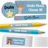 melu kids® Etichette Adesive Personalizzate Scuola (60, Blu) | Etichette Adesive per Matite, Quaderni e Materiale Scolastico, Adesivi Personalizzati Resistenti all'Acqua, Tre Dimensioni