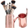 Kandi Koated - Set di pennelli da trucco con custodia da viaggio in ecopelle [oro rosa], kit di pennelli sintetici con affermazioni quotidiane di Kandi Burruss, cruelty-free, bellezza e trucco