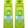Garnier Fructis Shampoo Shampoo Robustezza E Brillantezza 2 In 1, 380 ml (Confezione da 2)