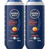 NIVEA MEN Doccia Shampoo Fresh Sport 250 ml, Docciaschiuma uomo 3 in 1 per viso, corpo e capelli, Bagnoschiuma uomo con Elettroliti, Profumo rinfrescante, pH neutro, Tutti i tipi di pelle