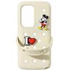 Samsung Crocs Case Cover in silicone per Samsung Galaxy S25 Ultra, 2 charms Jibbitz originali inclusi, Beige