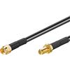 Goobay 51677 Prolunga per Antenne WLAN Wi-Fi, Nero, 3m Lunghezza del Cavo