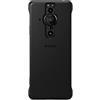 Sony Elegante custodia in pelle per Xperia PRO-I (vera pelle goffrata, antibatterica), colore: nero