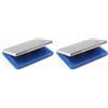 COLOP, 137868 - Tampone d'inchiostro AA8Micro M2 con involucro metallico, 70 x 110 mm, colore: Blu (Confezione da 2)