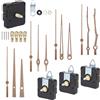 EFUTURETIME 4 Set Meccanismo Orologio da Parete Silenziosi a Quarzo con Asse da 20 mm e Lancette in Legno di Noce, Adatti a Quadranti con Spessore da 7 a 9 mm (pile non incluse)