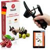 TABADOR Tocciolatore per ciliegie e olive, rimozione ergonomica dei noccioli di ciliegia per lavori veloci e puliti, per alimenti, lavabile in lavastoviglie, salvaspazio