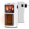 Wintem Mini Stufa Elettrica da Parete 18,5x9,5x7cm 400W - Effetto Camino - Comodo Display LED - Controllo Facile e Intuitivo - Timer Programmabile 12 Ore - Comodo da Usare