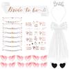Meleager Addio al Nubilato Gadget, 7 Occhiali Cuore, 1 Cerchietto Bride, 1 Fascia Bride to be, 1 Velo Sposa Addio al Nubilato, 7 Bracciali Team Braut, 1 Tatuaggi, Accessori Addio al Nubilato Sposa e Amiche