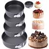 WEGREAT Set di 4 stampi per torte, Ø 18/20/22/24 cm, con fondo piatto, rimovibile, piatto rotondo, a prova di perdite, rivestimento antiaderente per cuocere torte e pane