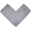 Owenda Tappeto da bagno ultra morbido a forma di L, ad asciugatura rapida, antiscivolo, lavabile, ad angolo, a forma di L, comodo, assorbente, per vasca da bagno e doccia (grigio, 80 x 80 cm)