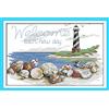 Leczany Kit Punto a Croce 11CT Tessuto Stampato 28x20cm Kit Ricamo Fai da te Ingresso emplice - Stampa Per Ragazze Artigianato Articoli DMC Ricamo - Conchiglie di faro