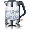 Severin WK3475 Bollitore in Vetro e Acciaio Inox, Trasparente/Acciaio Inox Spazzolato/Nero