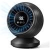 Orvyna Ventilatore da Tavolo Silenzioso 22 dB, Circolatore d'Aria 3D Turbo, Ventilatore da Scrivania con Display Touch, Oscillazione 120°, 7 Velocità, Timer, per Camera da Letto, Ufficio e Cucina,Nero