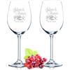 GRAVURZEILE Bicchieri da vino con incisione Leonardo - Design da matrimonio - Personalizzati con nome e data - Regalo di fidanzamento - Ideale per la celebrazione del matrimonio come regalo per gli sposi