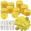 FSWWSF 100 Pezzi Monete d'oro Pirata,Monete di tesoro,Monete in Oro Pirata per Bambini in plastica,Partito Regalo Party Decorazione Pirata.