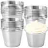 MUKSUET MUKSEUT 30 coppette rotonde da 42,5 g, in acciaio inox, per salse, barbecue, ristorante, snack