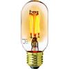 AMARCORDS - Lampadina Led dimmerabile, filamento VERTICALE, luce calda 2000K, vetro ambrato tipo radio, E27, 4W