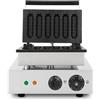 VERTES Macchina per Waffle su Stecco, 6 Waffle alla Volta, 120 pezzi/h, Regolabile 0-300°C, Antiaderente, Piastra in Ghisa con Corpo in Acciaio Inox, Waffle Maker 1550 W, Timer, Manico Termoresistente