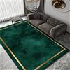 makeups1 Lavabile Tappeti Home Decorate Tappeti Morbida Carpets, Montatura in oro verde scuro tinta unita， Rettangolo Decorativo Tappeto, 110 x 190 cm