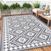Enyhom Grande Tappeto da Esterno Impermeabile 270 x 360 cm, Plastica Riciclata Tappeto Esterno Camper Reversibile Leggera Coperta da Picnic per Esterni per Giardino, Terrazza