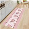 Masters House Biancheria per la Casa Tappeto Passatoia Cucina Larghezza 52cm Lunghezza Varie Antimacchia Antiscivolo - Stampa Digitale HD Effetto Cuori Luxury Rosa - 100% Microfibra - Lavabile - Made in Italy (52x140)