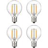 Generic 4 lampadineVintage Edison G40 da 1,5W, DC12V, AC110V, AC220V, E12, ambra, a forma di globo, di ricambio per lampadario a sospensione (trasparente, DC 12V).