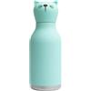 asobu Bestie - Borraccia isolata in acciaio inox, con morbida testa di animale rimovibile, per bambini e ragazzi, con cannuccia flessibile riutilizzabile (gatto)