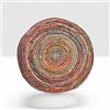 LaVelahome Tappeto Rotondo in Juta e Cotone Multicolore, Intrecciato e Cucito a Mano, Stile Etinco Naturale Tondo Esterno Interno (110_cm_Diametro)