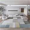 Pmnadfdag Tappeto Salotto 160 x 280 cm Grande Pelo Corto Morbido,Lavabile e Antiscivolo,Adatto per Camera Moderno Grigio di Giunture Geometriche