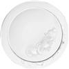 Decor Decorline - 32 Piatti Eleganti in Plastica Rigida Riutilizzabili per 16 persone - Collezione Orchid - Bianco/Argento- Piatti per la cena e il dessert - 2 misure (16x26cm, 16x19cm)