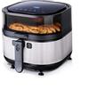 EMPOTEC Friggitrice Forno Aria Calda 7,2 Litri 1800W Cestello Antiaderente Pala Mescolatrice 80-200° Ampia Finestra Display Touch 8 Funzioni Preimpostate Luce Interna Anti-Surriscaldamento 40x32x28cm