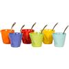 Kaleidos-Set 6 bicchierini Porcellana accartocciata e palette inox ASSORTED COLOURS PLUS