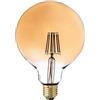 AMARCORDS - Lampadina Led, luce calda 2500K, vetro ambrato tipo globo, E27, 7W