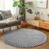 Carpetsale24 Tappeto Rotondo 160 cm Grigio Pelo Alto Design Scandi Boho Effetto Alto-Basso Morbido Shaggy Pelo Lungo Soffice Robusto Facile da Pulire Moderno per Camera da Letto
