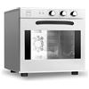 METRO Professional Forno a convezione GCO2001, acciaio inox, 2800 W, temperatura massima di 300°C, timer, 2 teglie in alluminio e 2 griglie in acciaio inox, illuminazione interna, argento