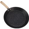 HERCHR Bistecchiera Antiaderente, Padella in Ferro Pancake Rotonda Bistecchiera