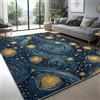 Generic Tappeto del Soggiorno 100 x 150 cm, Grande Tappeto Decorativo Pittura A Olio Notte Stellata Impressionismo Tema per Camera da Letto, Grigio Blu Tappeti Antiscivolo Lavabile in Flanella